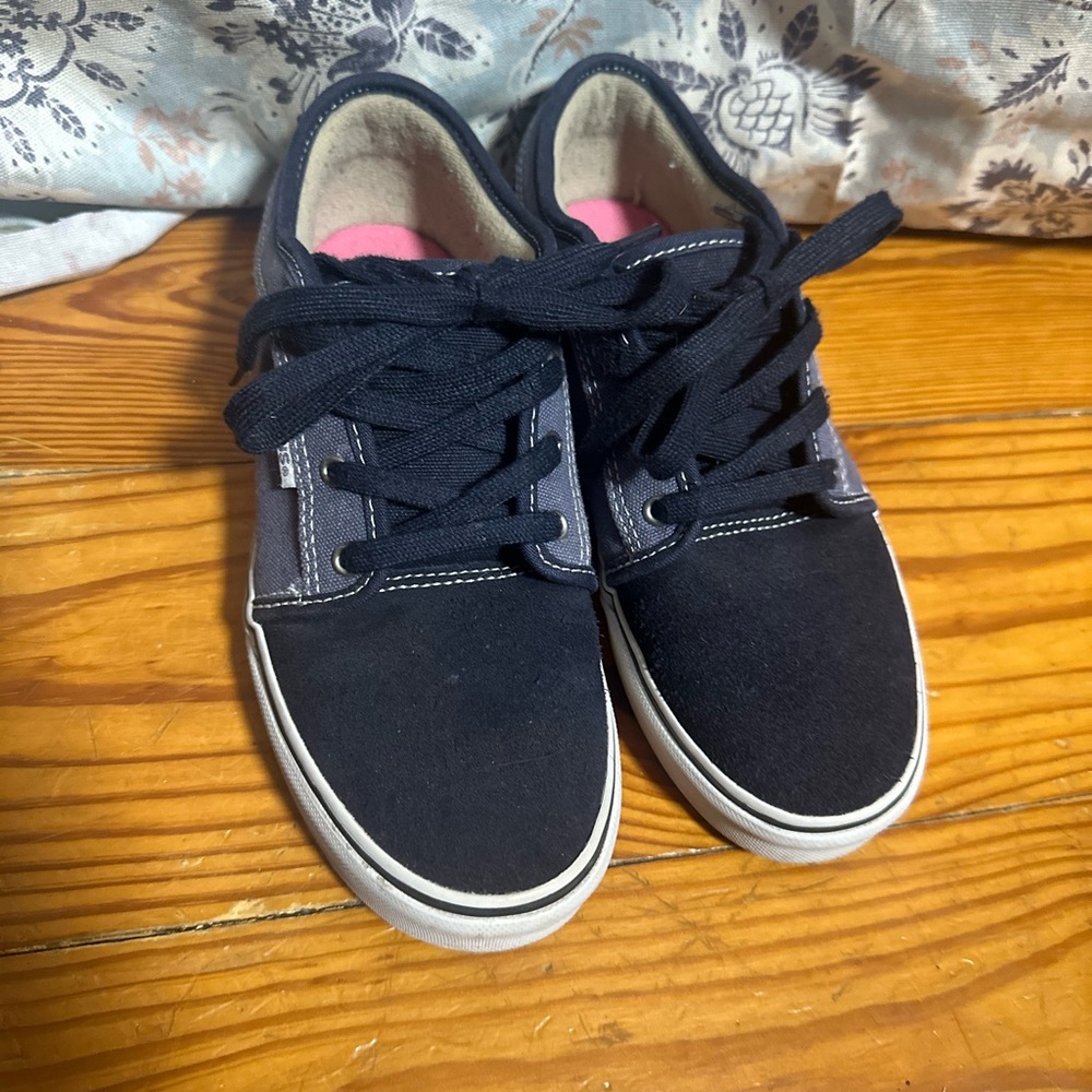 Kids Navy and blue Canvas Lace-Up Sneakers vans